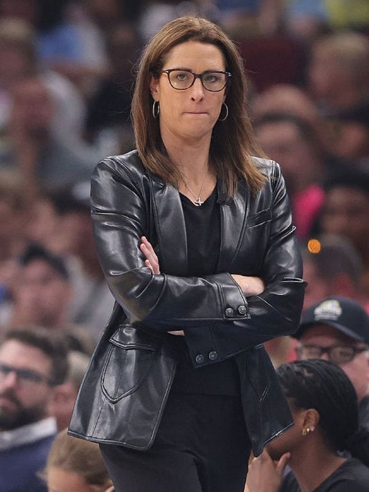 Stephanie White Indiana Fever Leather Jacket Black