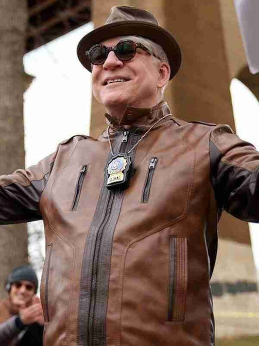 Steve Martin Only Murders In The Building S04 Brown Leather Jacket
