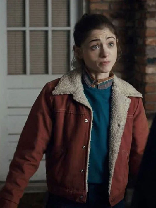 Stranger Things Nancy Wheeler Shearling Red Jacket