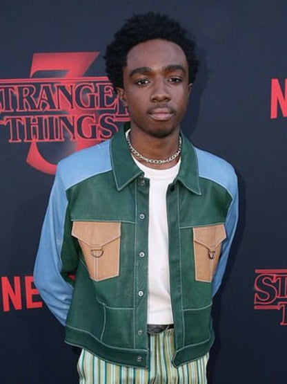 Stranger Things Premiere Caleb McLaughlin Leather Jacket