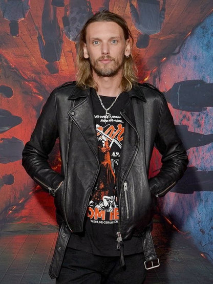 Stranger Things Premiere Jamie Campbell Bower Leather Jacket
