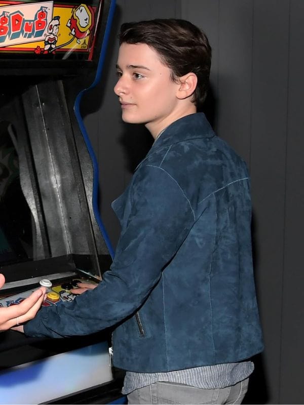Stranger Things Premiere Noah Schnapp Blue Suede Jacket