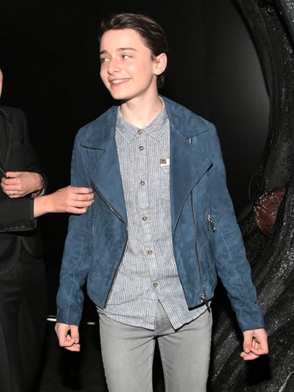Stranger Things Premiere Noah Schnapp Blue Suede Jacket