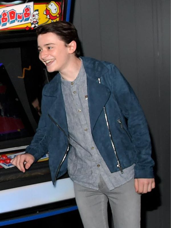 Stranger Things Premiere Noah Schnapp Blue Suede Jacket
