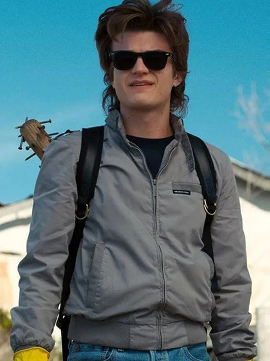 Stranger Things S02 Steve Harrington Grey Jacket
