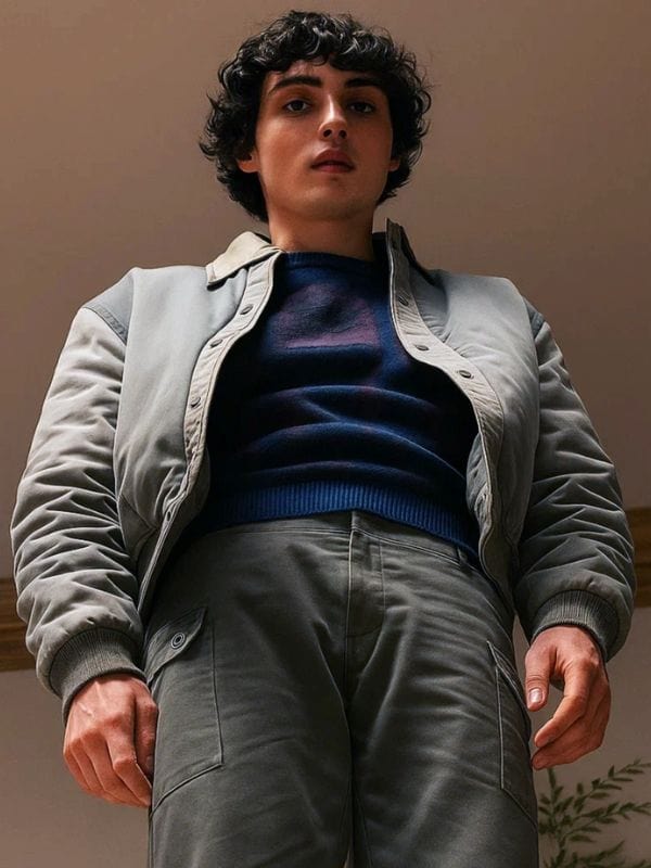 Stranger Things S05 Finn Wolfhard Bomber Jacket Grey