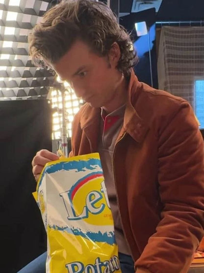 Stranger Things S05 Steve Harrington Brown Suede Jacket