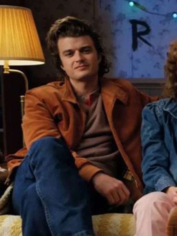 Stranger Things S05 Steve Harrington Brown Suede Jacket