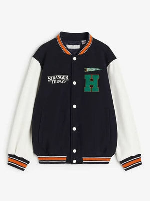 Stranger Things Wool Baseball Black Varsity Jacket