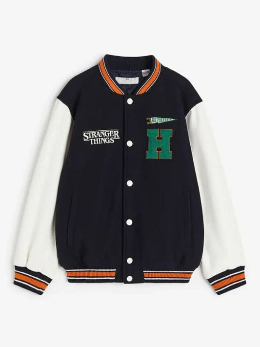 Stranger Things Wool Baseball Black Varsity Jacket