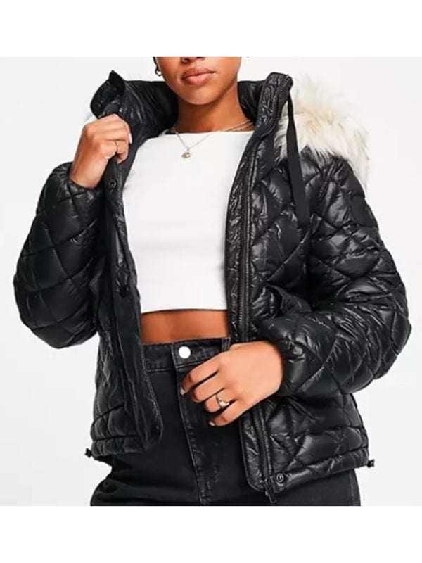 Supacell S01 Sabrina Clarke Black Quilted Jacket Nadine Mills Supacell S01 Sabrina Clarke Black Quilted Jacket