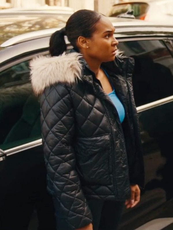 Supacell S01 Sabrina Clarke Black Quilted Jacket Nadine Mills Supacell S01 Sabrina Clarke Black Quilted Jacket