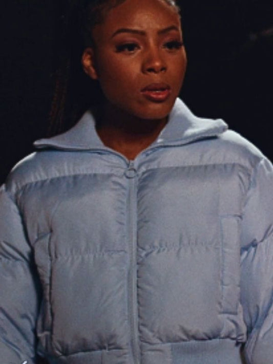 Supacell S01 Sharleen Clarke Blue Puffer Jacket Rayxia Ojo Supacell S01 Sharleen Clarke Blue Puffer Jacket