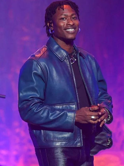 Super Bowl 2025 Lucky Daye Blue Jacket