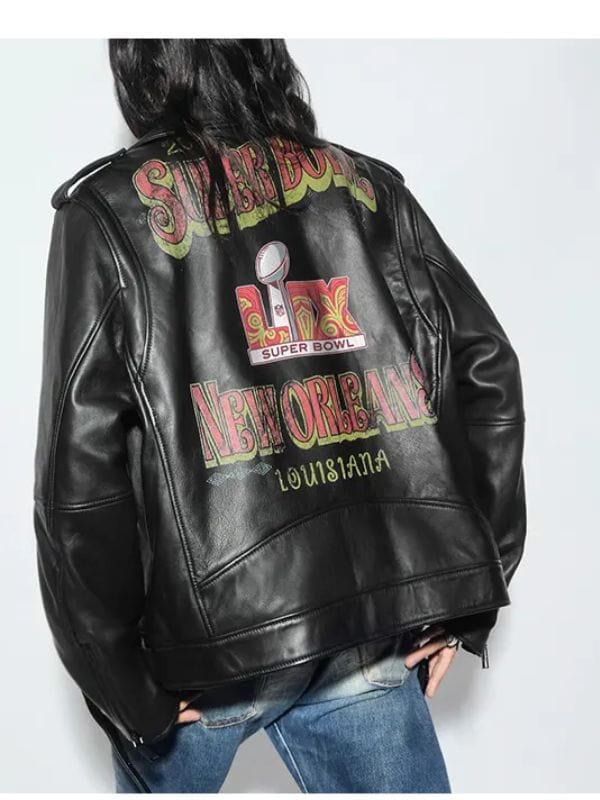 Super Bowl LIX Tabitha Oversized Moto Jacket Super Bowl LIX Tabitha Oversized Moto Jacket