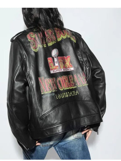 Super Bowl LIX Tabitha Oversized Moto Jacket Super Bowl LIX Tabitha Oversized Moto Jacket