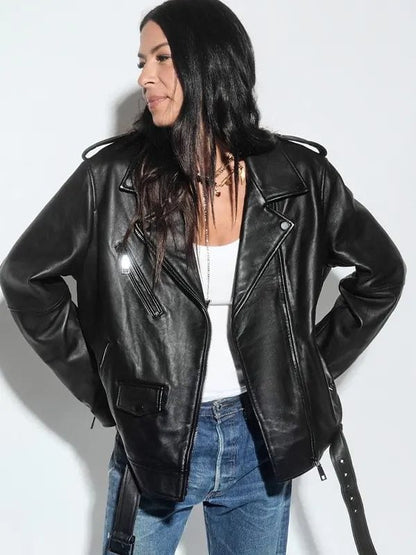 Super Bowl LIX Tabitha Oversized Moto Jacket Super Bowl LIX Tabitha Oversized Moto Jacket