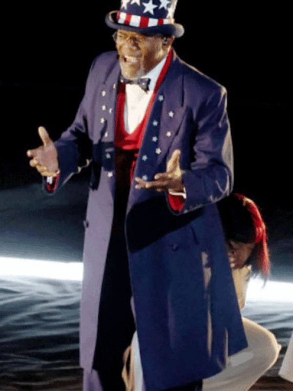 Super Bowl Show 2025 Samuel l Jackson Trench Coat