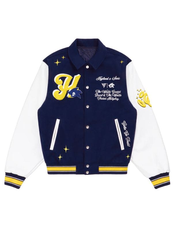 Super Sonic Navy and White Varsity Jacket