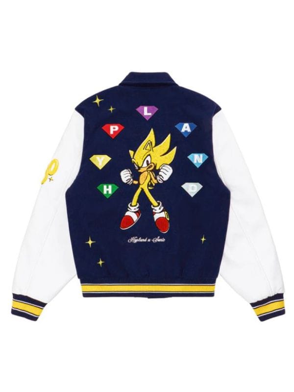 Super Sonic Navy and White Varsity Jacket