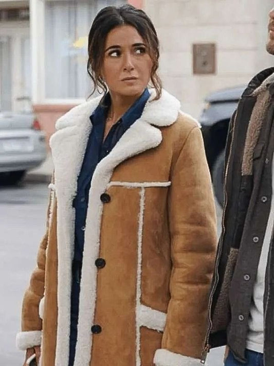 Superman and Lois Lana Lang Cushing Shearling Coat