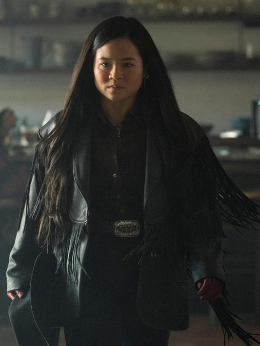 Sweet Tooth Rosie Black Fringe Leather Jacket Kelly Marie Tran Sweet Tooth Rosie Black Fringe Leather Jacket