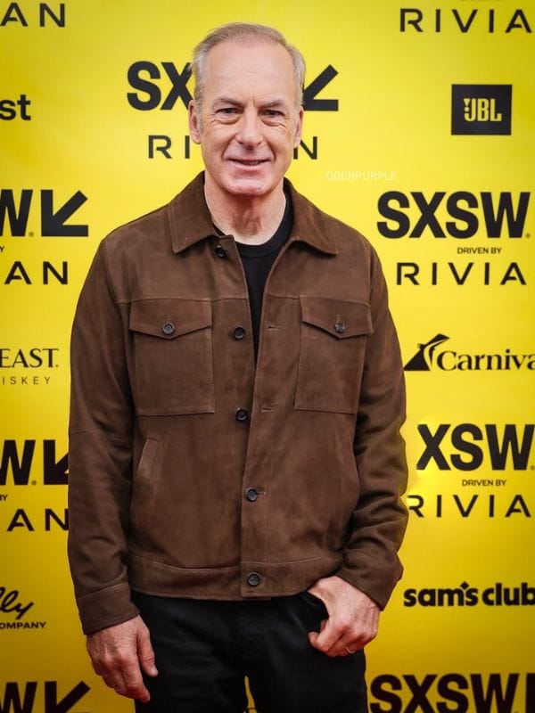 SXSW 2026 Bob Odenkirk Suede Jacket Brown