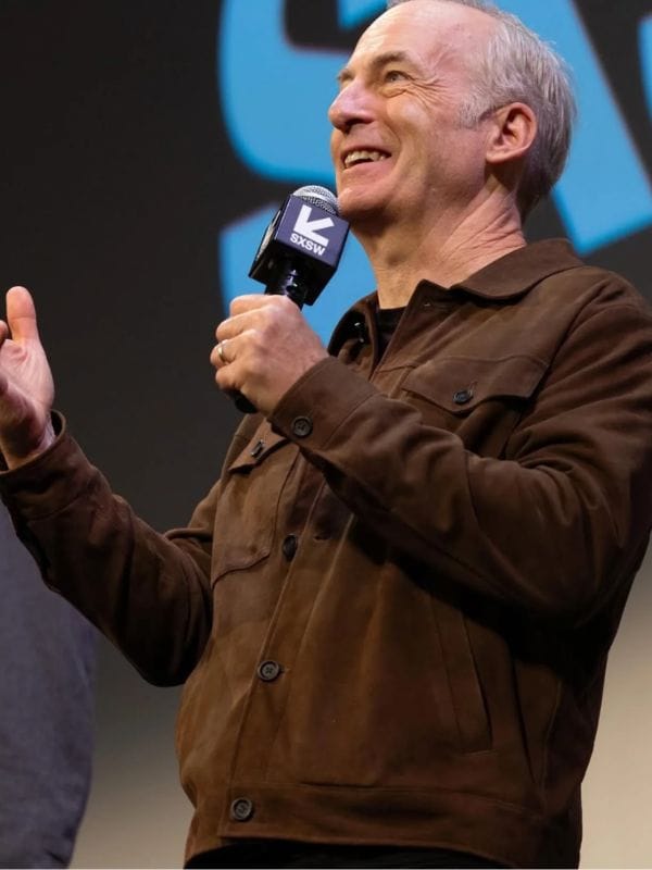 SXSW 2026 Bob Odenkirk Suede Jacket Brown