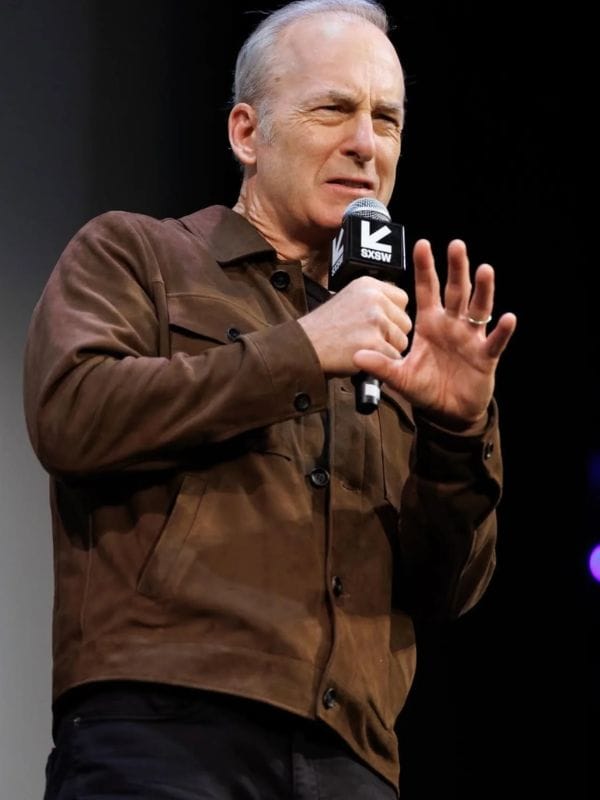SXSW 2026 Bob Odenkirk Suede Jacket Brown