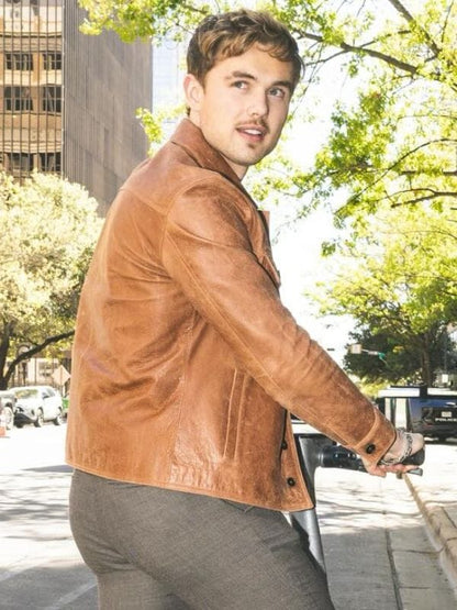 SXSW 2026 Garrett Wareing Leather Jacket Brown