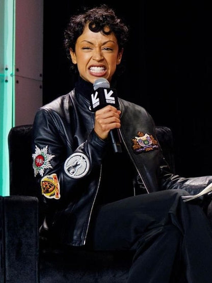 SXSW 2026 Liza Koshy Leather Jacket Black