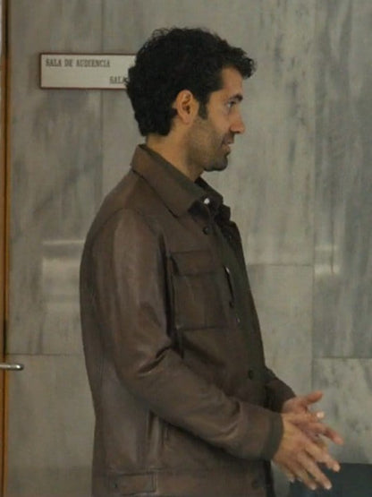 Tamar Novas Gangs Of Galicia S01 Brown Leather Jacket