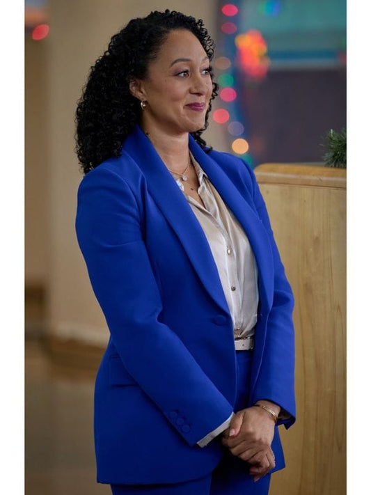 Tamera Mowry-Housley Scouting For Christmas Blue Blazer