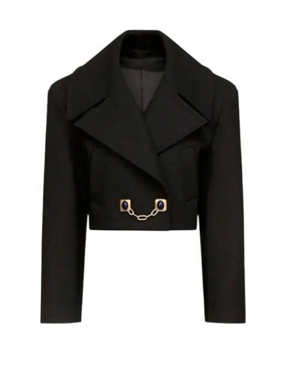 Taylor Swift Gemstone Button Cropped Peacoat Black