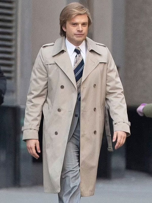 The Apprentice 2024 Sebastian Stan Beige Trench Coat