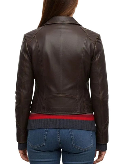 The Family Plan 2 Michelle Monaghan Leather Jacket Brown