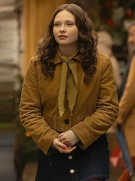 The Family Plan 2 Zoe Colletti Corduroy Jacket Brown