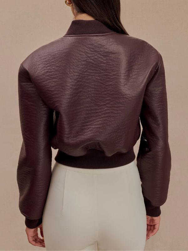 The Flip Off S01 Heather Rae El Moussa Bomber Jacket Brown
