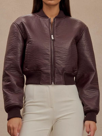 The Flip Off S01 Heather Rae El Moussa Bomber Jacket Brown