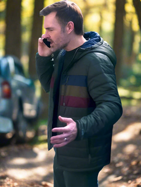 The Four Seasons S01 Will Forte Striped Puffer Jacket The Four Seasons S01 Will Forte Striped Puffer Jacket