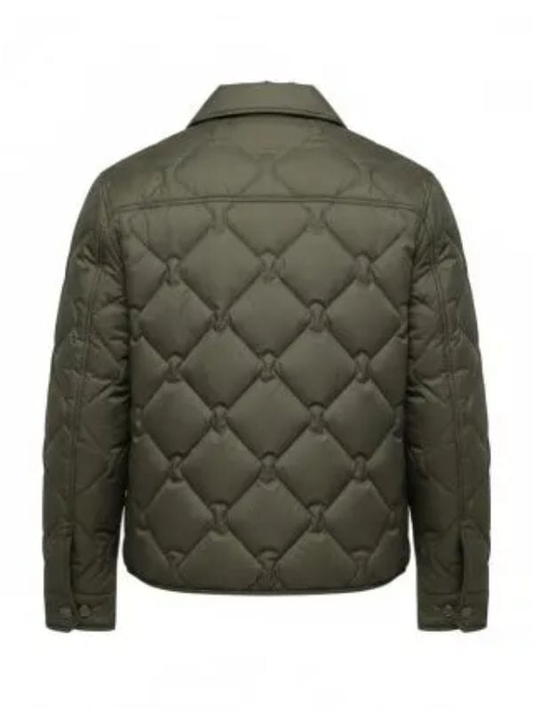The Housemaid 2025 Michele Morrone Quilted Jacket Green