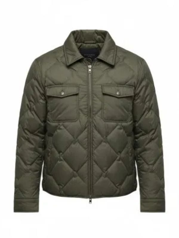 The Housemaid 2025 Michele Morrone Quilted Jacket Green