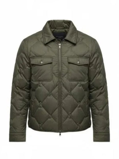 The Housemaid 2025 Michele Morrone Quilted Jacket Green