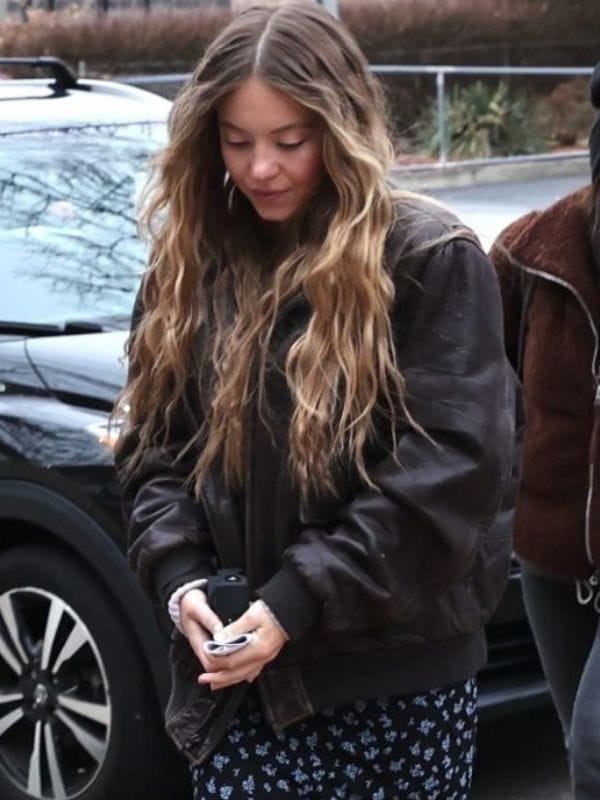 The Housemaid Sydney Sweeney Leather Jacket Brown