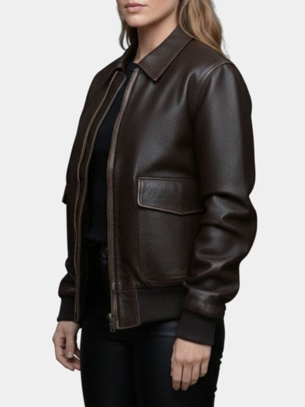 The Housemaid Sydney Sweeney Leather Jacket Brown