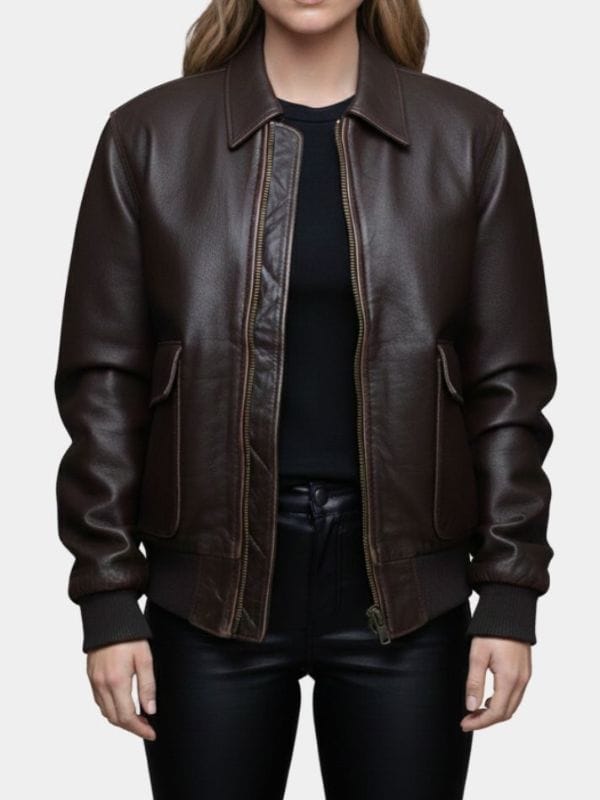 The Housemaid Sydney Sweeney Leather Jacket Brown