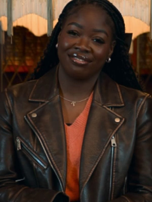 The Inheritance S01 Tia Brown Leather Jacket
