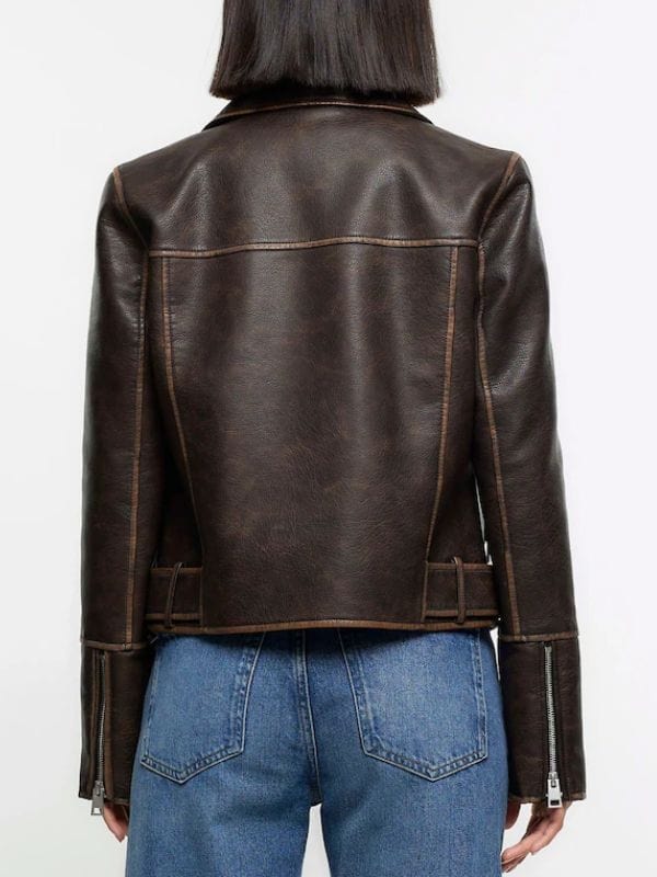 The Inheritance S01 Tia Brown Leather Jacket