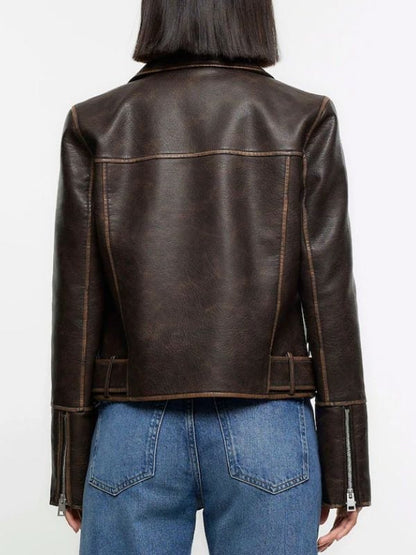 The Inheritance S01 Tia Brown Leather Jacket