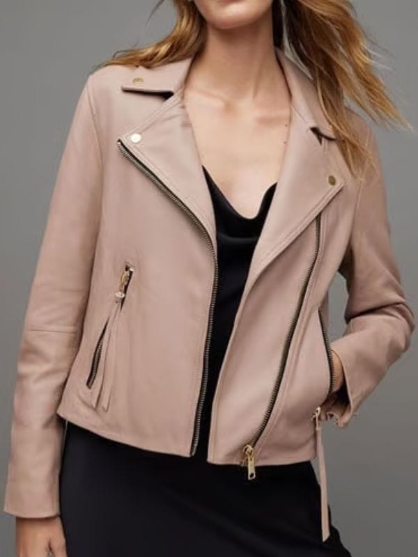 The Irrational S02 Rosa Dinshaw Beige Leather Jacket